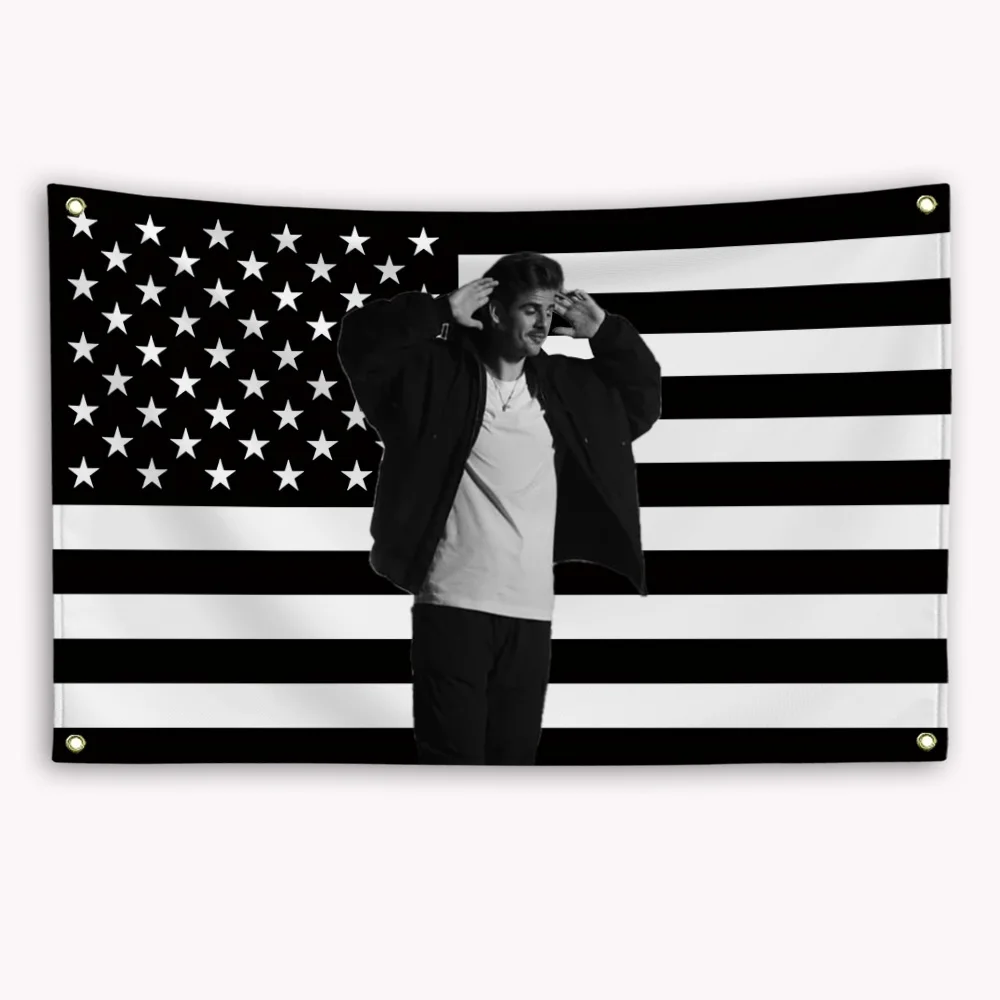 T-Taco H-Hemingway العلم الأمريكي راية ديكور خارجي الإعلان صالون حلاقة ديكور المنزل الأشياء نسيج مضحك أعلام العلم