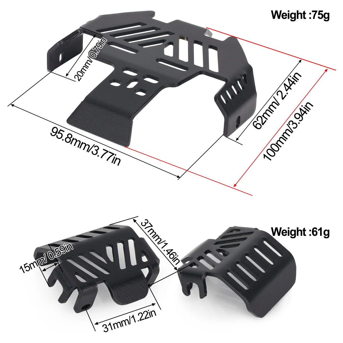 TRX-4 TRX4 Metal Skid Plate Armor Kit, Heavy Duty Underbody Protection for Traxxas 1/10 RC Crawler Upgrade Parts