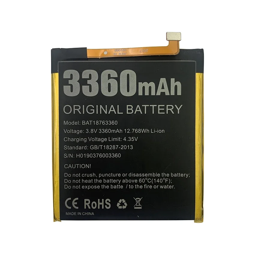 100% Original High Quality 3360mAh BAT18763360 Battery For Doogee Y7 N10 Mobile Phone Replacement Batteries Bateria