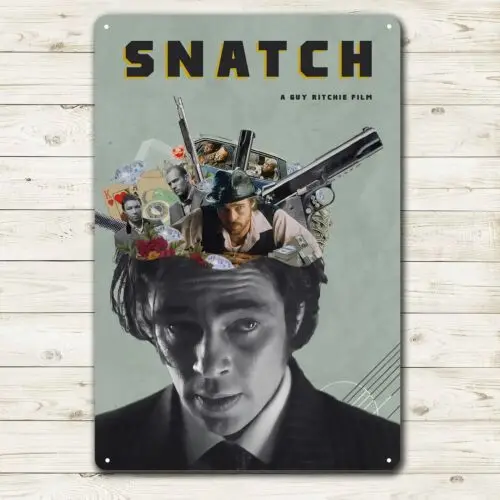 Snatch Movie Metallposter, Blechschild, 20 x 30 cm, Plakette aus Aluminium