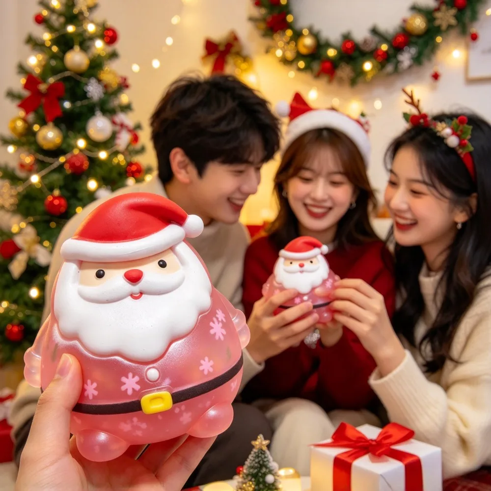 Santa Claus Maltose Squishy Toy 1Pc, Slow Rising Stress Relief Fidget,Cute Fun Christmas Gift Box for Kids Adults,Stress Relief