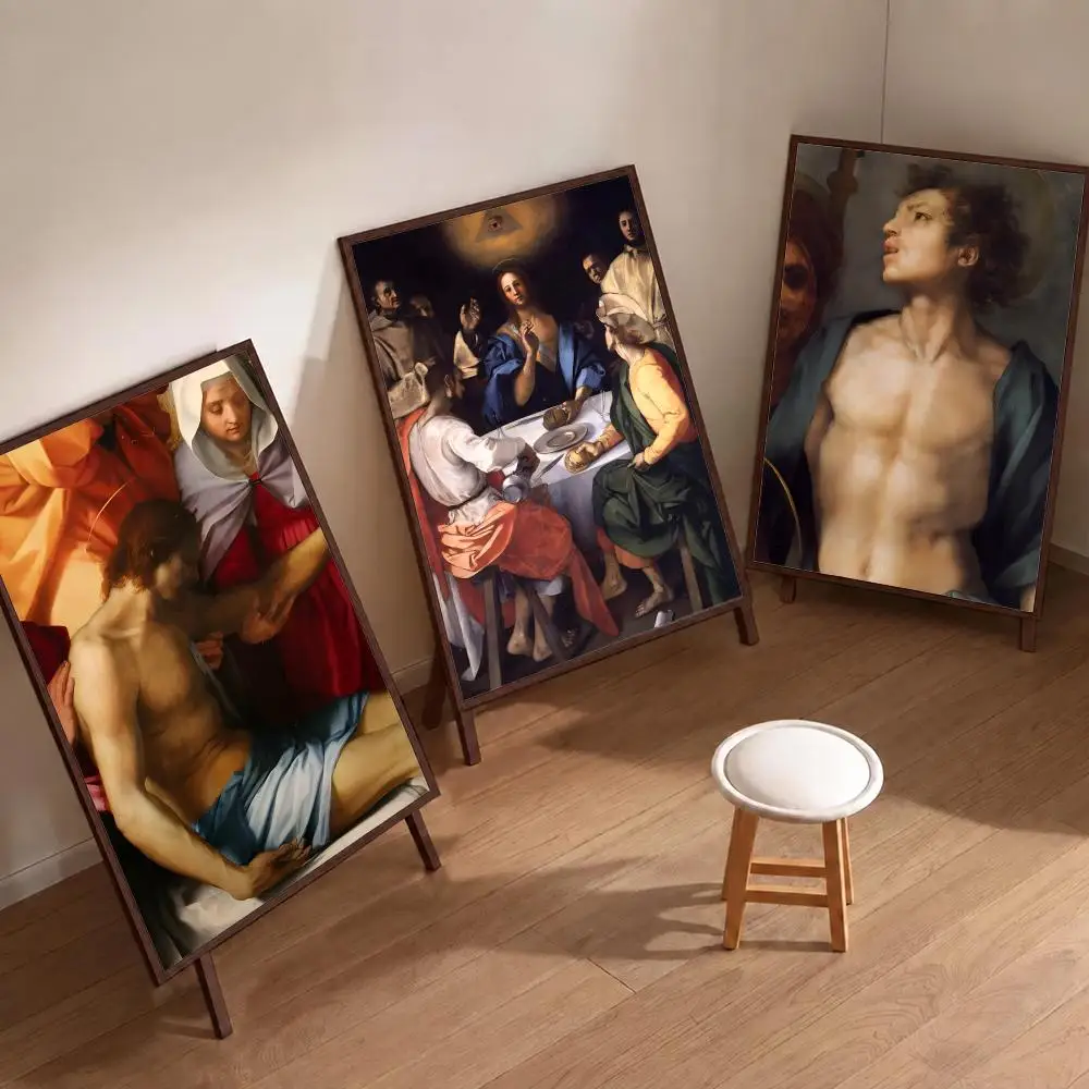 Artist Andrea del Sarto Poster Coffee Shop Bar Wall Art Sticker Self Adhesive Waterproof PP Poster Home Room Wall Decor