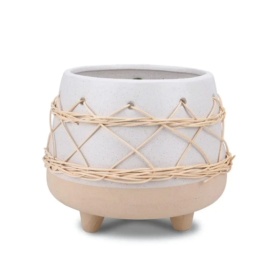 

Керамический горшок для растений 8 дюймов, для дома и улицы, с дренажным отверстием, в стиле середины века