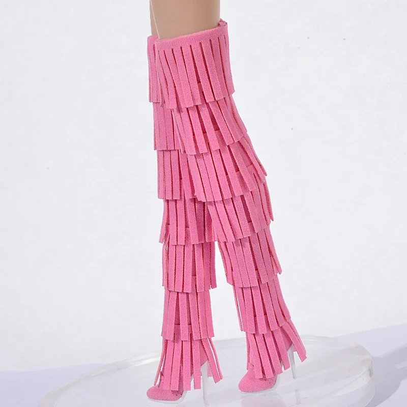 1/6 Bilancia di Colore Solido Nappa Tubo Lungo Stivali di Velluto Cavo Scarpe Action Figures Accessori per FR2 Obitsu Hobby Femminili Corpo