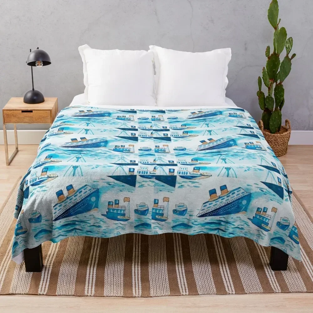 

Ferry Boat Scrub Cap Throw Blanket