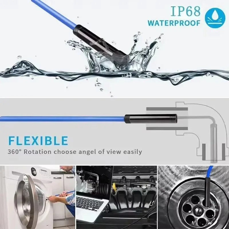 8 أضواء LED IP68 كاميرا المنظار المقاومة للماء مع كابل صلب ومنفذ USB TypeC للتصوير عالي الدقة للكمبيوتر اللوحي Xiaomi Huawei