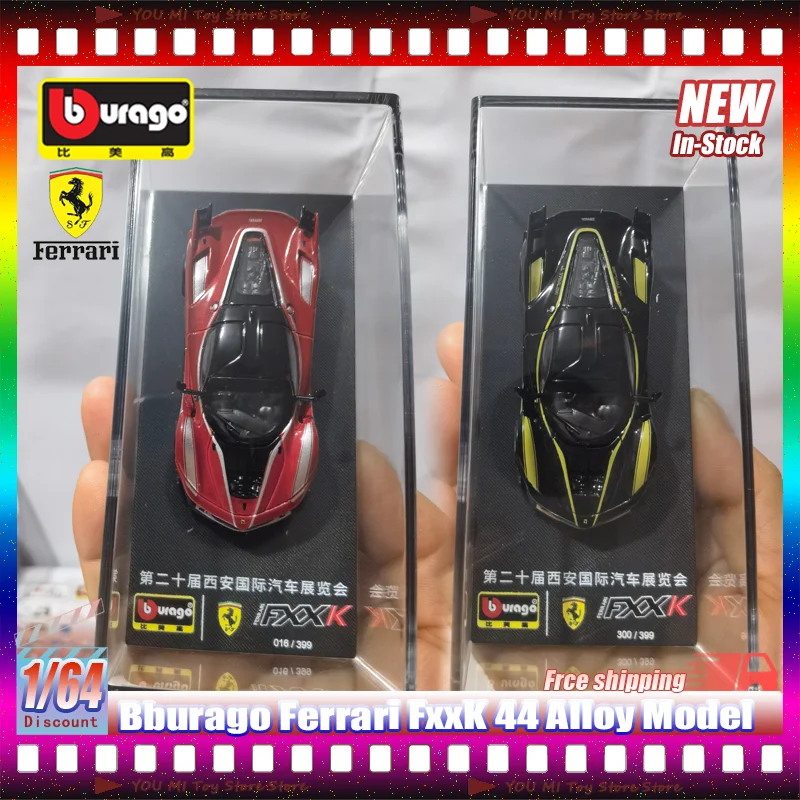 

Bburago 1:64 Ferrari Fxxk 44, имитация литого под давлением сплава, миниатюрная модель спортивного автомобиля, индивидуальная коллекция игрушек, подарки для энтузиастов