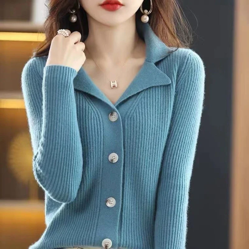 Pink Knit Tops for Woman Winter Button Black Cardigan Green Women\'s Sweater 90s Vintage Korean Style Fashion 2024 Aesthetic Y2k