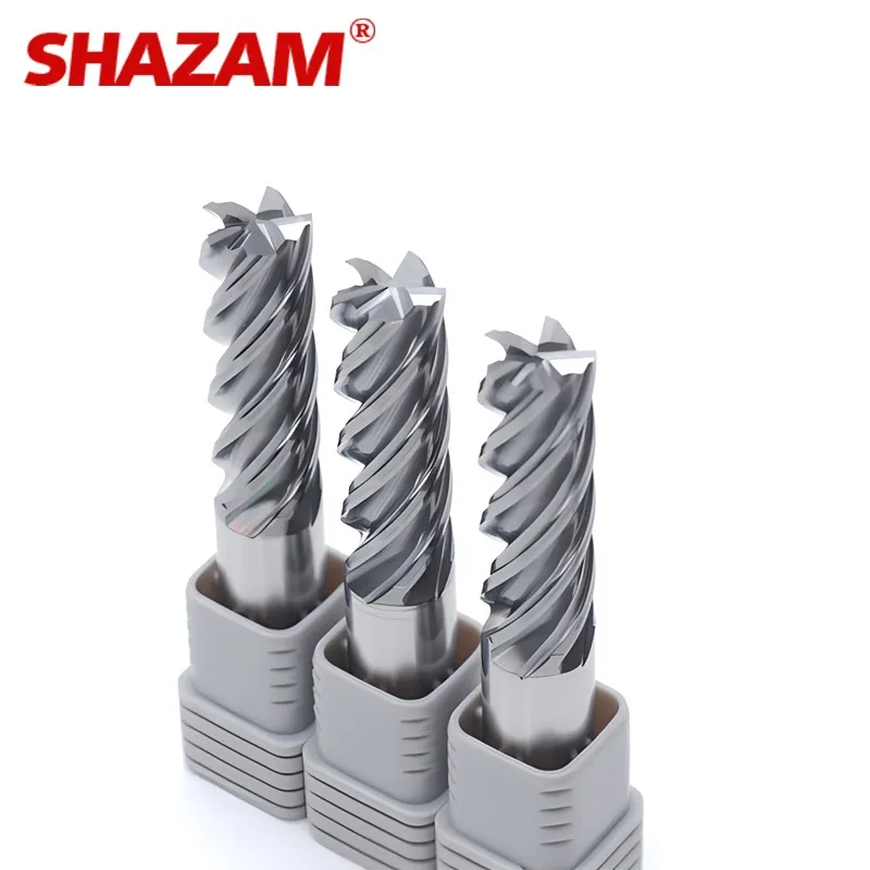 SHAZAM CNC-Bearbeitungszentrum-Werkzeuge HRC68 5-Schneiden-Endfräser mit hoher Härte für grobe und feine Bearbeitung von Stahlteilen – Detail 3
