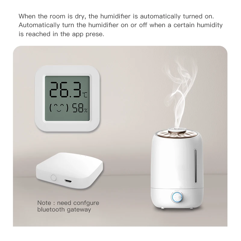 Tuya Bluetooth/Zigbee Temperature Humidity Smart Sensor Indoor Thermometer Via Alexa Google Home Voice Control Work With Gateway