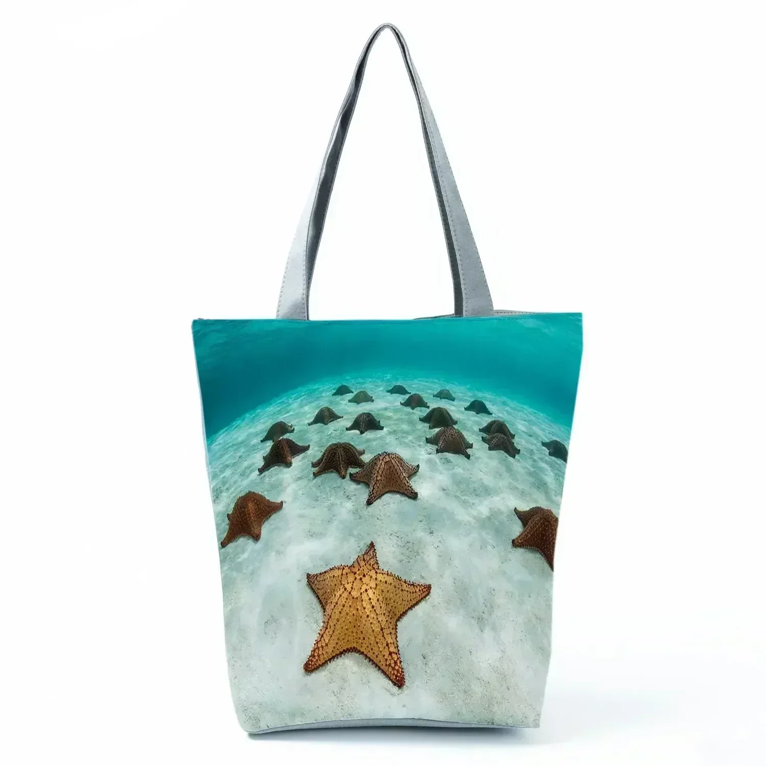 TE9-Bolso de hombro con estampado de estrellas de mar y mar para mujer, bolsa que combina con todo, a la moda