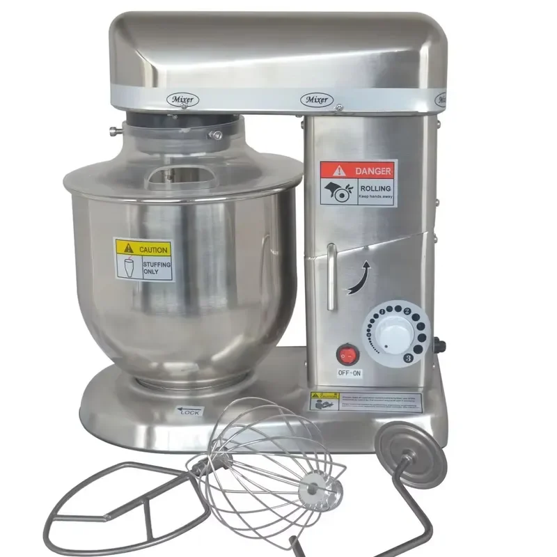10L Vertical Stainless Steel Cake Mixer Small Kitchen Dough Mixing Utensils for Home Baking Professional Grade Electric
