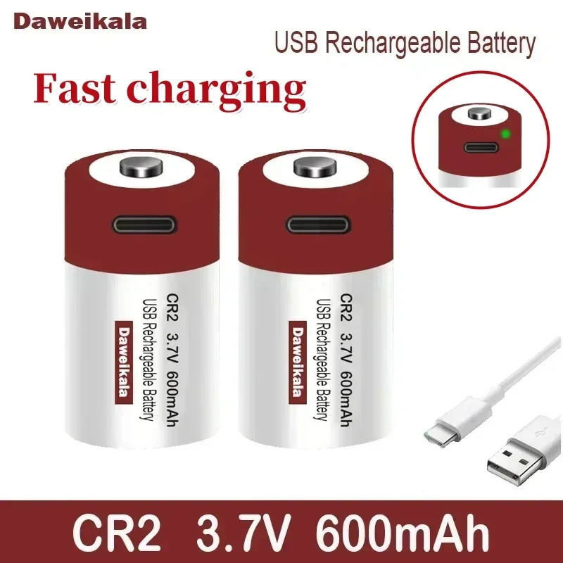 Rechargeable CR2 Battery 3.7V Li-ion, High Power 900mAh for Disc Brake Lock, Replacement for Alkaline Dry Cell Batteries