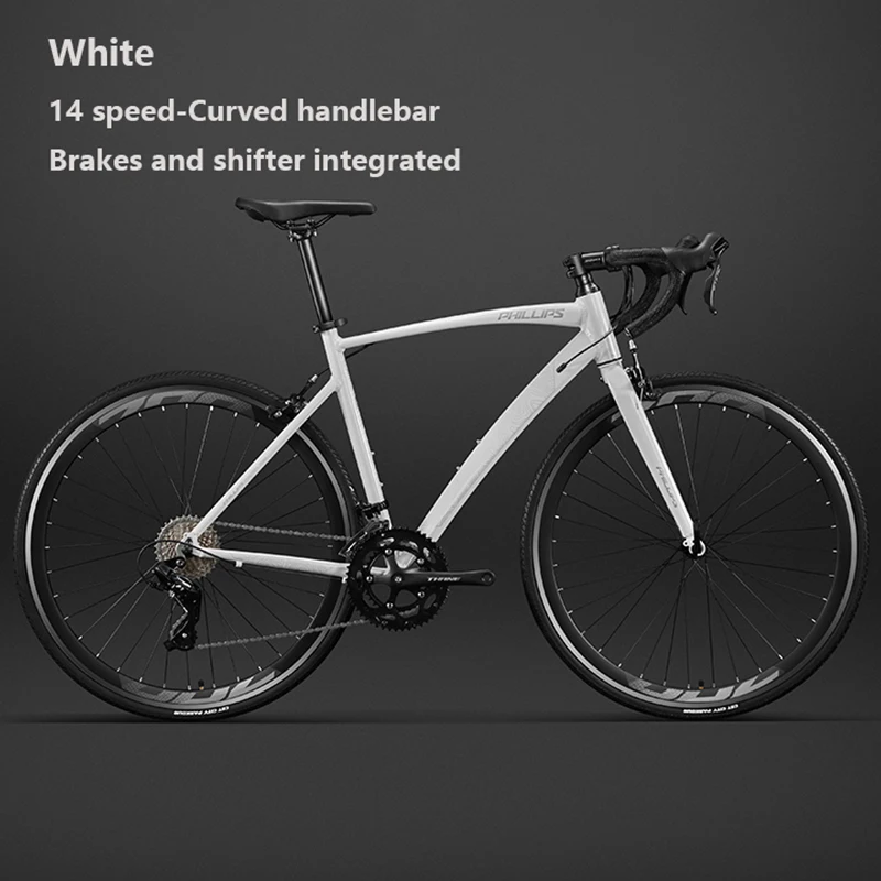 Gravel-Fahrrad, Rennrad aus Aluminiumlegierung, Rennrad, Autobahnfahrrad, 14/16/24/27 Geschwindigkeit, Doppelscheibenbremse