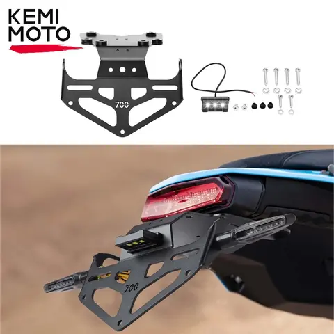 Yamaha Tenere 700 2019 2020-2024 오토바이 후면 라이센스 플레이트 홀더 브래킷 테일 깔끔한 펜더 제거기 CNC 알루미늄 신규