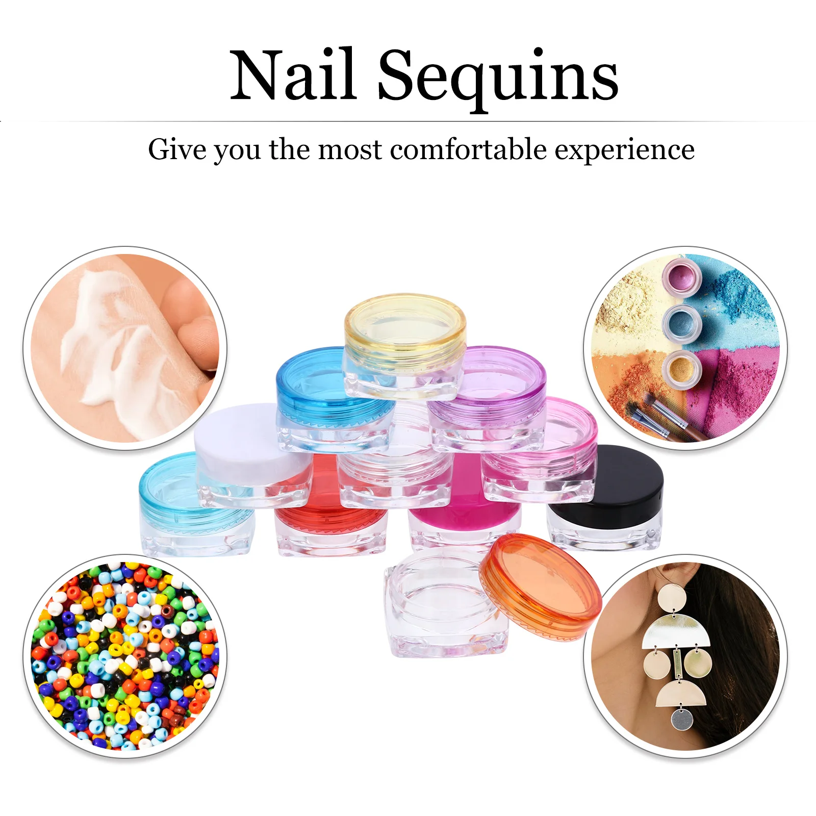 

50 Pcs Cream Box Containers Jar Makeup Pot Empty Plastic Sample Lotion