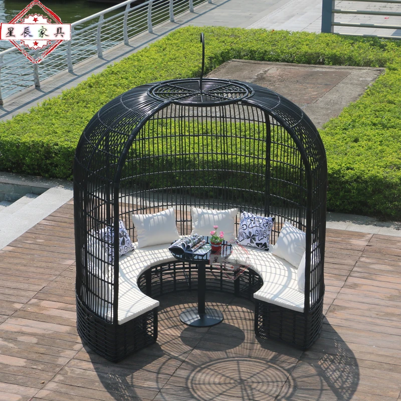 

Outdoor creative rattan sofa restaurant card cage sofa bed B&B villa courtyard resort Bird's Nest Hotel