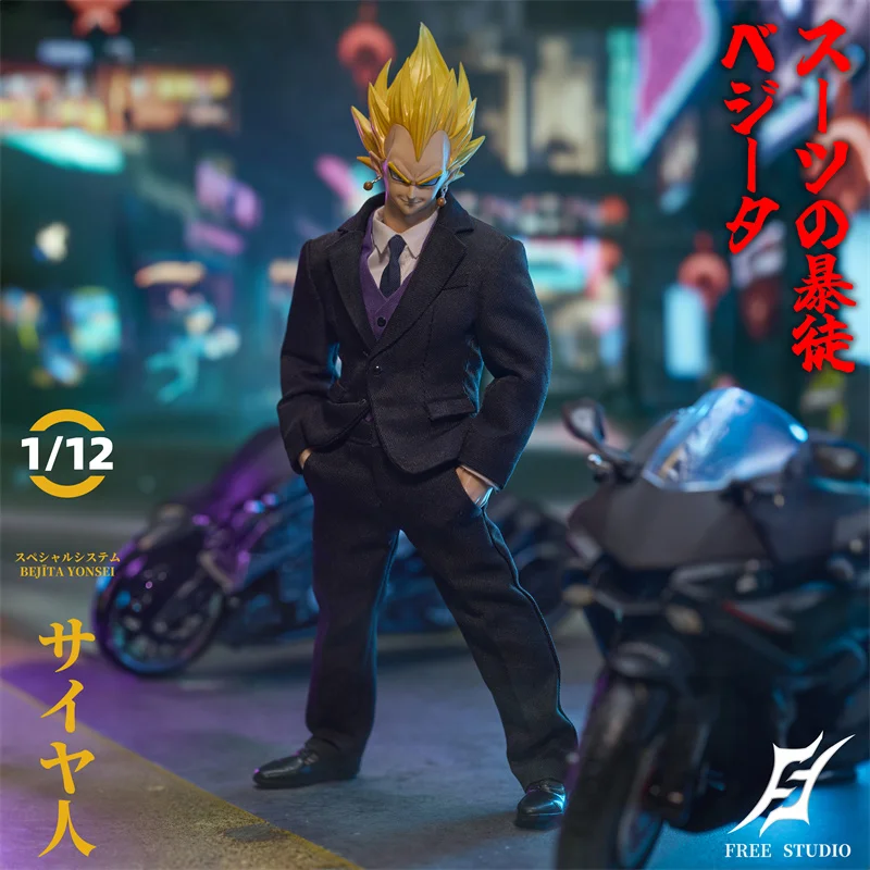 

Freetoys 1/12 Vegeta Forever Action Doll With Replaceable Yellow Hair Head Sculpture Toy Decoration 6-Inch Exquisite Suit Thug M