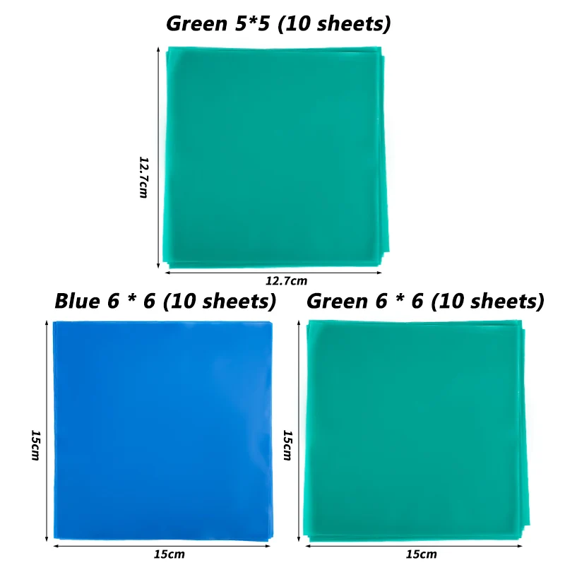 10pcs Dental Rubber Dam Sheet 5*5/6*6