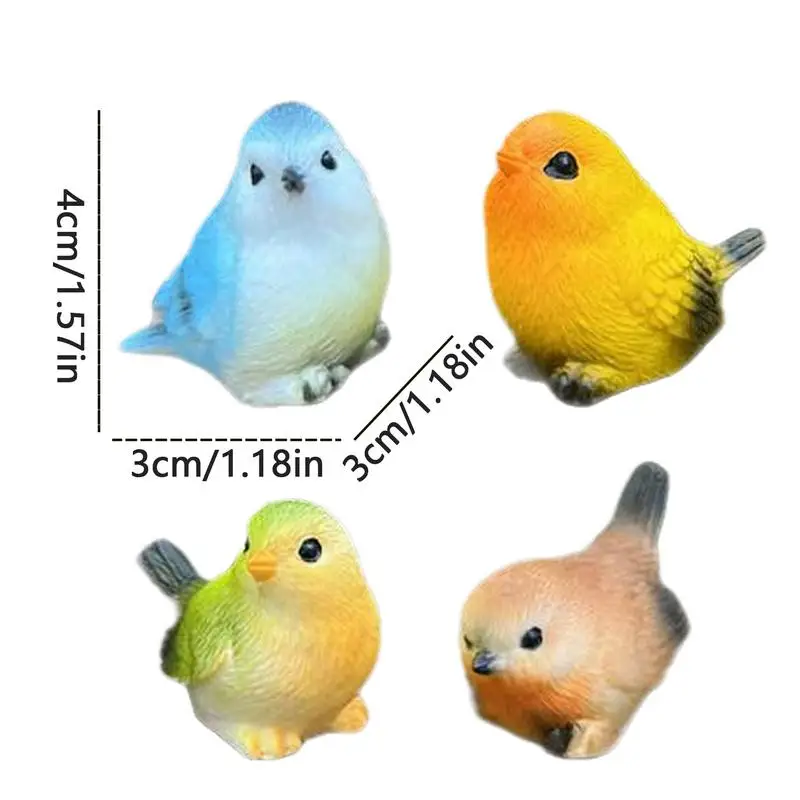 Miniature Birds 4X Bird Outdoor Statues Realistic Resin Sculpture Decorative Sparrow Figurine For Home Farmhouse Porch Yard Lawn