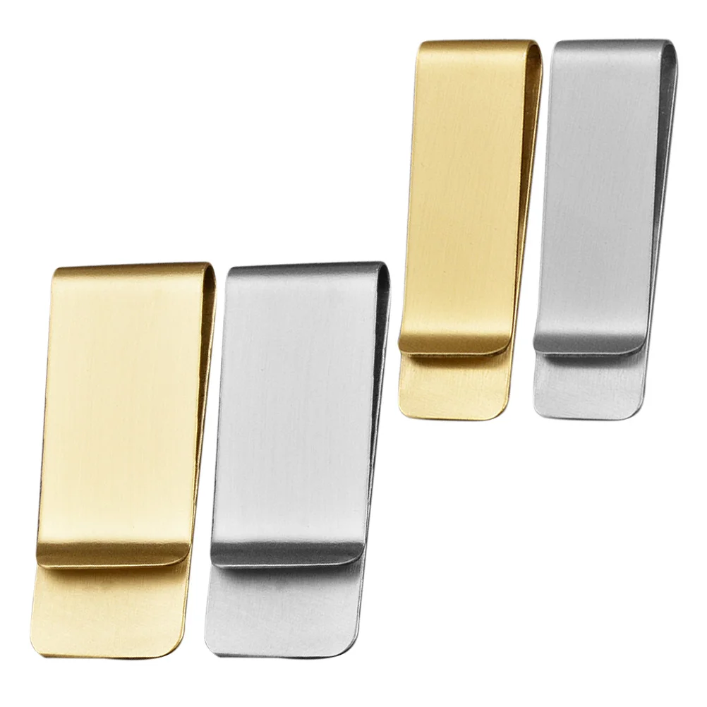 

4Pcs Stainless Steel Money Clips Versatile Pen Holders for Notebooks Journals Office File Organizers Mini Pen Clip