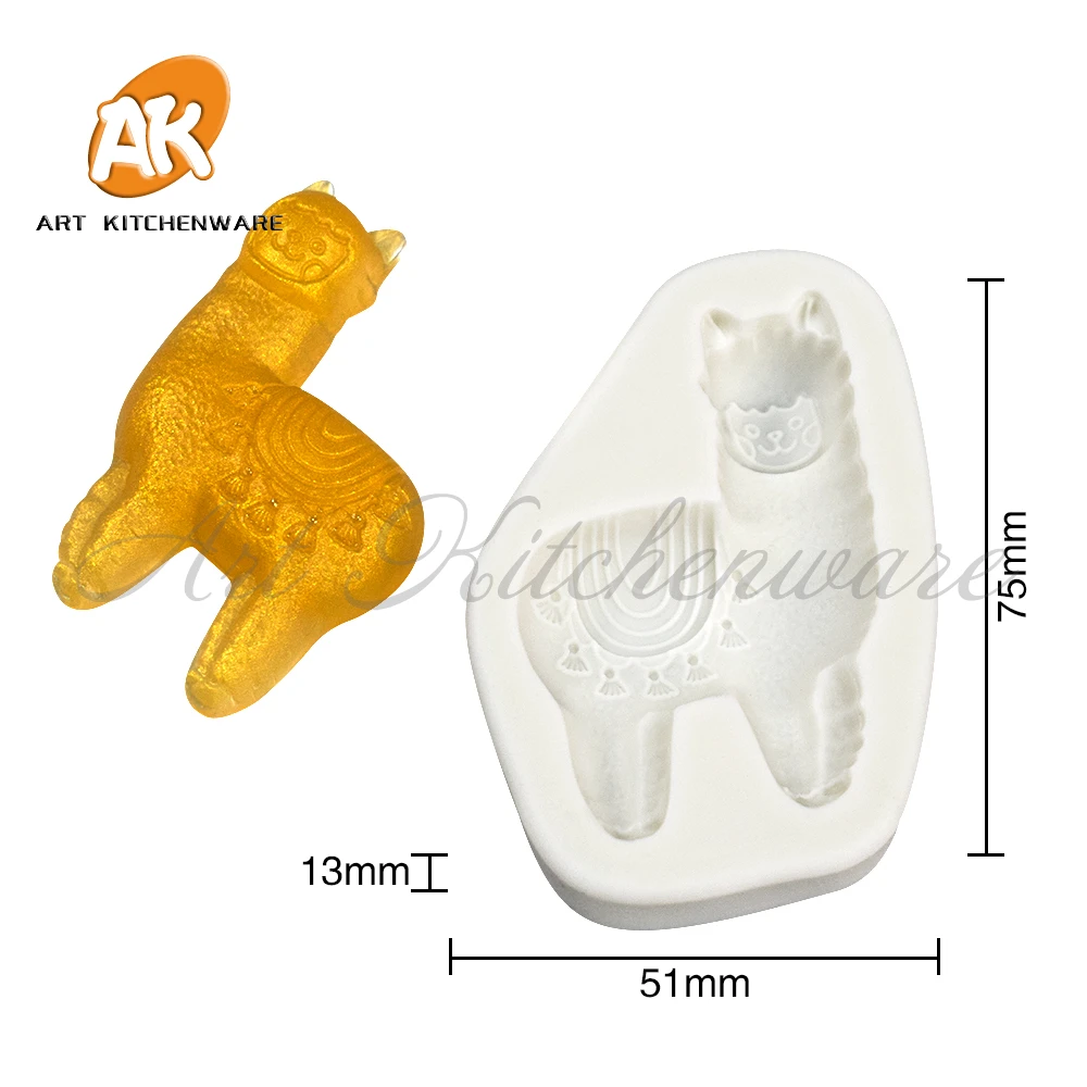 Patterned Alpaca Animal Silicone Mold Fondant Cake Decoration Silicone DIY Decorating Chocolate Silica Gel Mold  Sugarcraft Cake