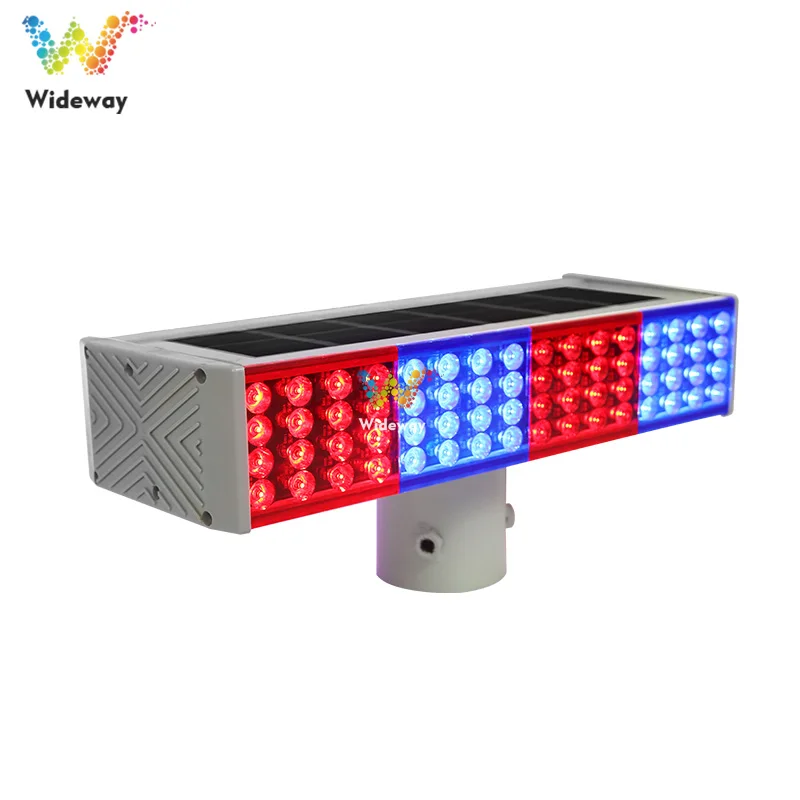 Construction Site Solar Powered Red Blue Safety Warning Flashing Light