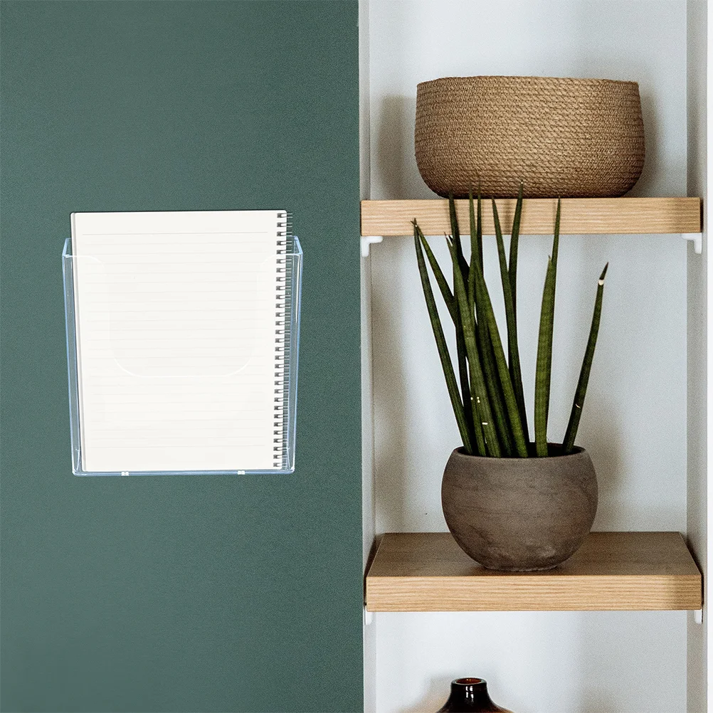 Wall-Mounted Display Rack, Clear Stand, Magazine Holder, File Organizer, Mail, Pocket Files, No Trace, Glue, Office