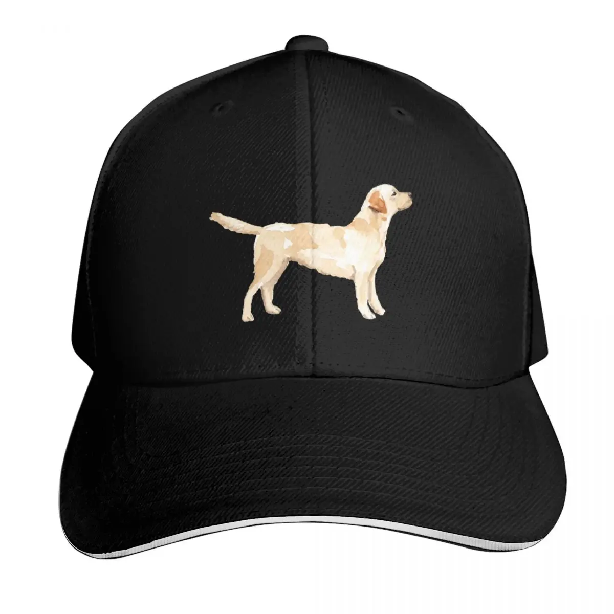 Yellow Lab Silhouette Watercolor Baseball Cap Summer Beach Travel Streetwear Hip Hop Trendy Vintage Retro Embroidered