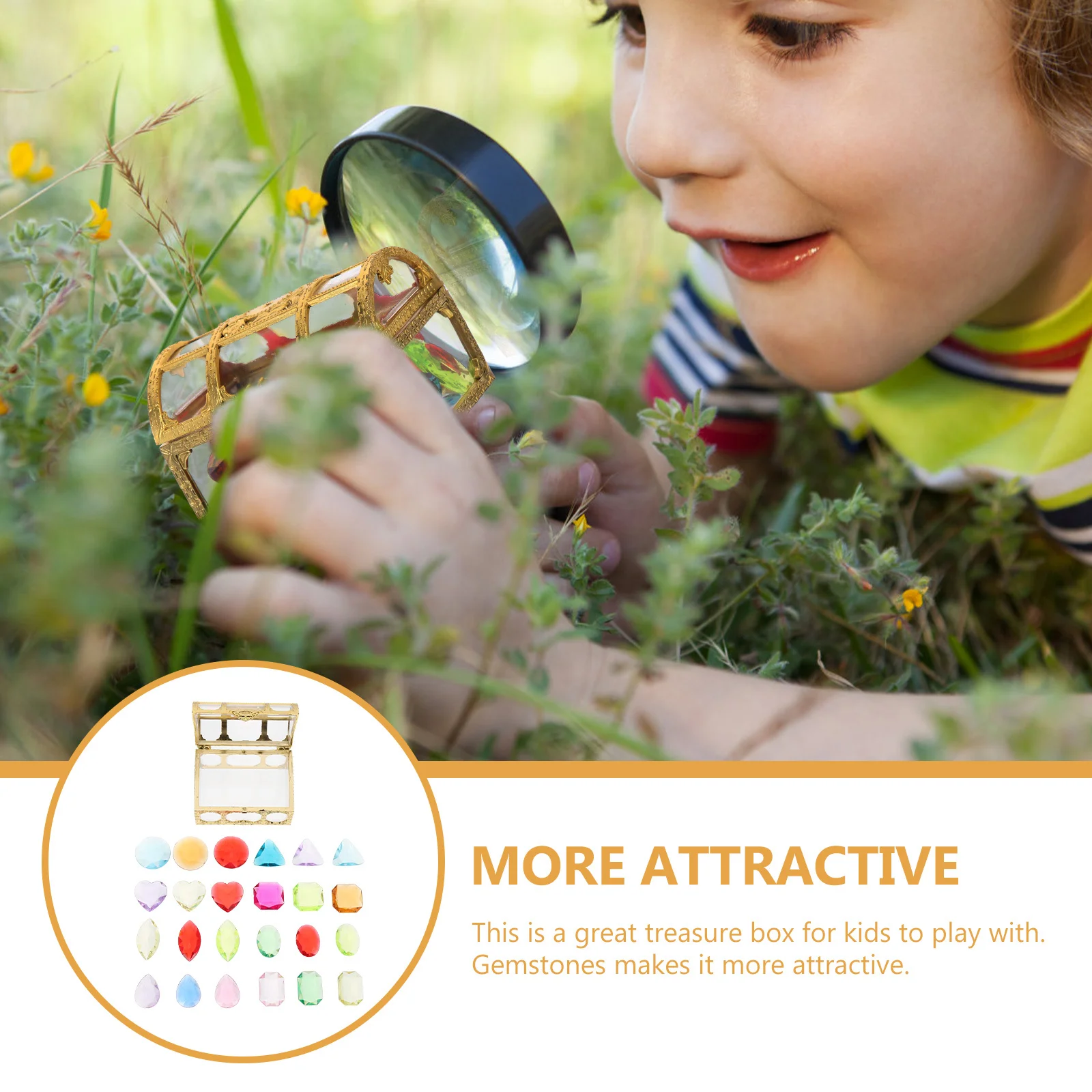 어린이 창의적 상상력 놀이 교실을 위한 다양한 보석류 보관 용기가 포함된 프리미엄 플라스틱 보물 상자 1세트