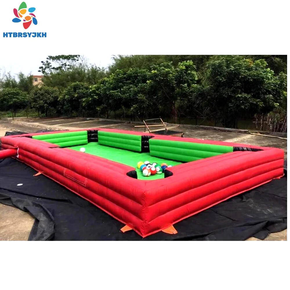 

Red inflatable football snooker table, human-sized portable large-sized football and billiard court with blower game equipment