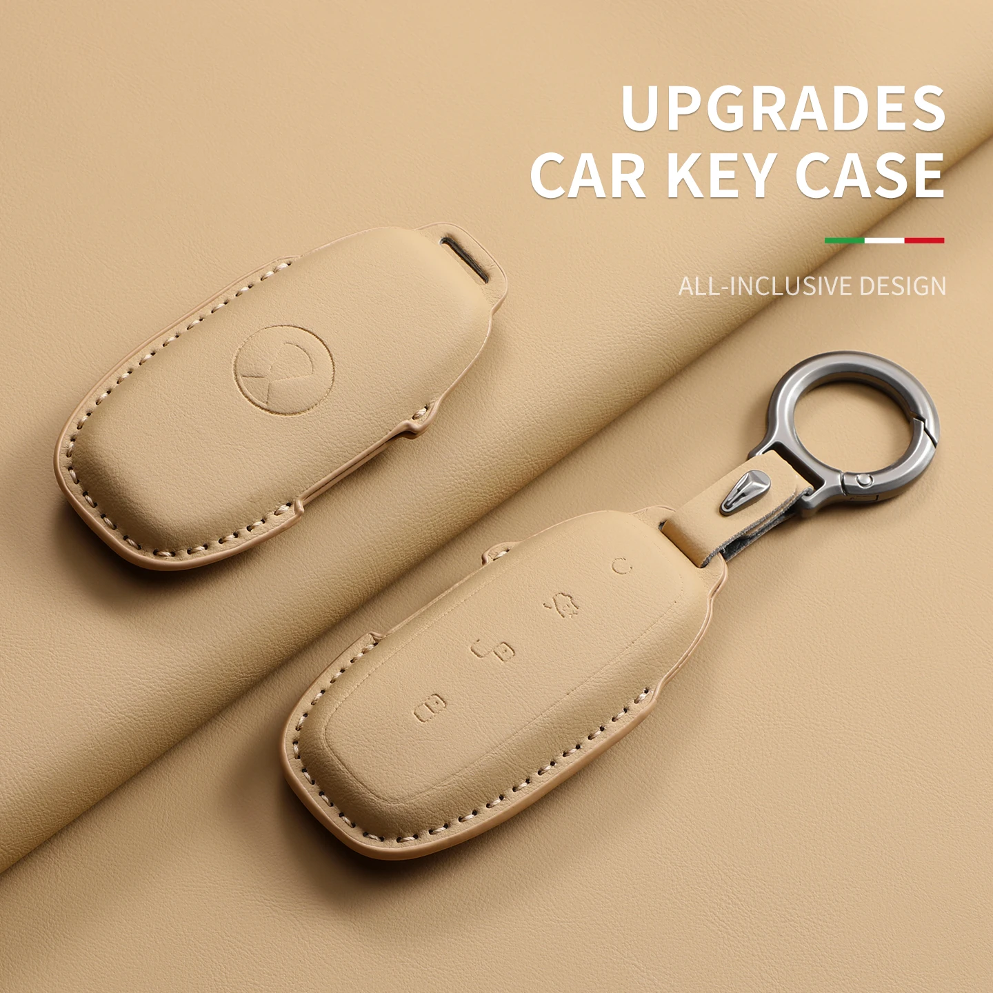 Car Key Case Cover For DENZA D9 EV DM N7 N8 Original Car Color Leather Cars Remote Keychain Case Cover Shell Garnish Accessories