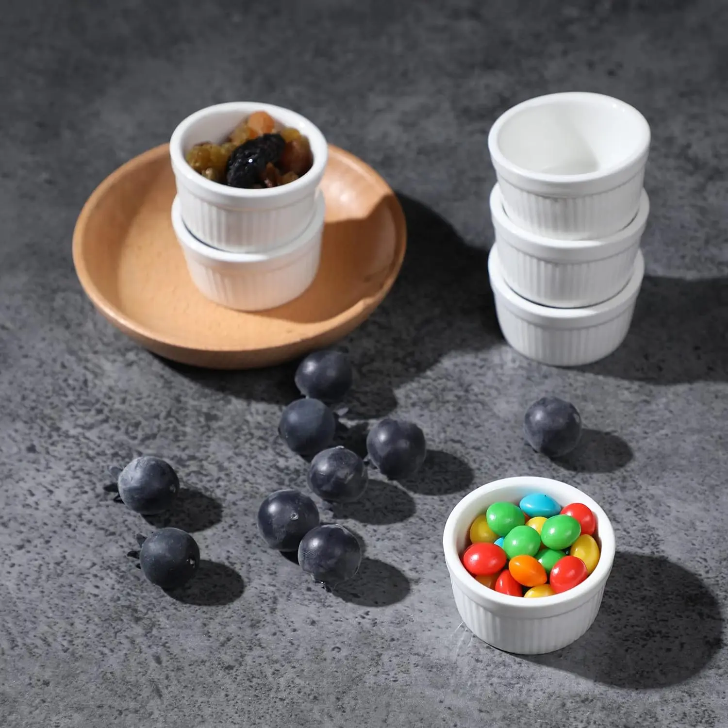 15ML Mini Porcelain Ramekins Dishes suit for Microwave and Oven , Porcelain Souffle Dish, Dipping Sauce,  Small Dessert Cups