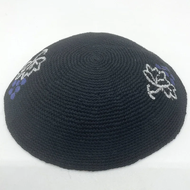 Hand woven israeli jewish cap kipa cap red bull