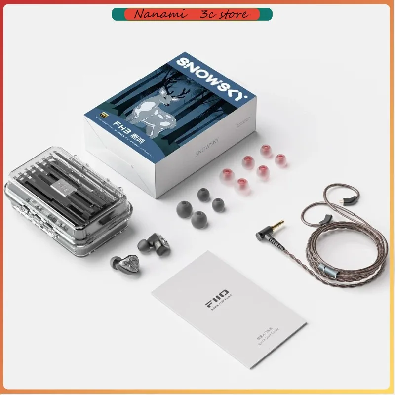 FiiO Snowsky FH3 Luming HIFI Headphones One Dynamic + Two Balanced Armature + Three Drivers In-Ear Retro Vocal Wired Earphones
