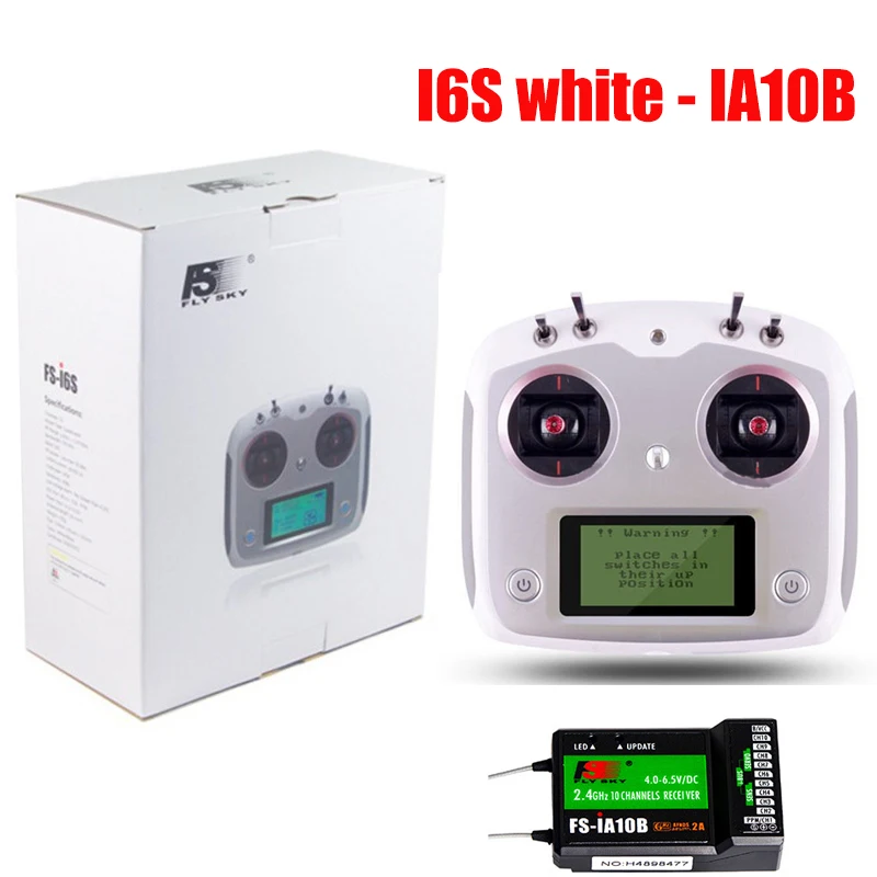 FLYSKY FS-i6S i6S 2.4G 10CH AFHDS 2A Centreren Gasklepzender iA6B iA10B Ontvanger RetailBox voor RC Auto's boten Drone Speelgoed