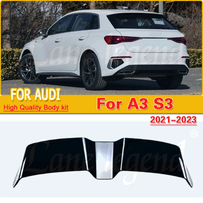 

Hatchback modify S3 Rear Roof Spoiler Wing ABS plastics Gloss Black Car Rear Tail Wing Decoration For Audi A3 2021-2023