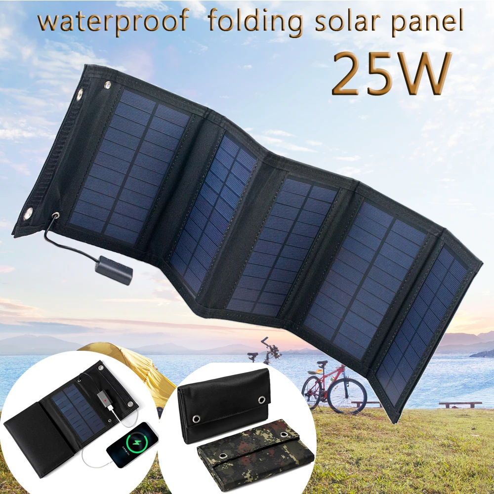 Solar Panel Foldable Portable Waterproof 5V USB Energy Solar Cell Charger for iPhone Mobile phone Camping