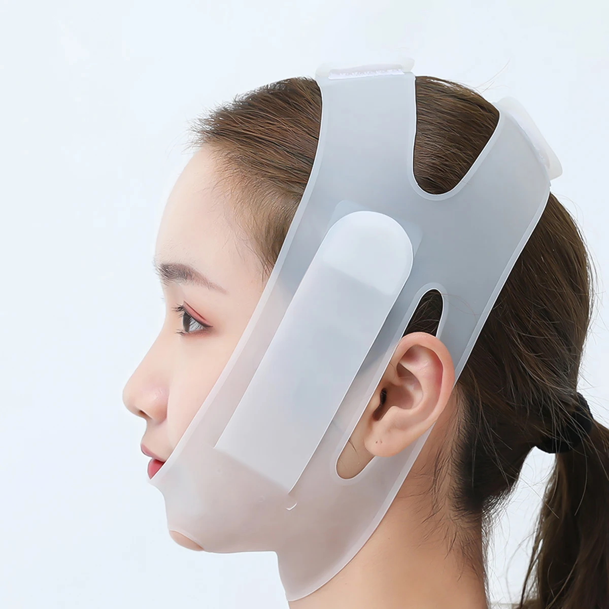 

1Pc Lightweight Silicone Face Slimming Belt V Line Face Lifting Bandage Youthful Anti Wrinkle Chin Cheek Mask