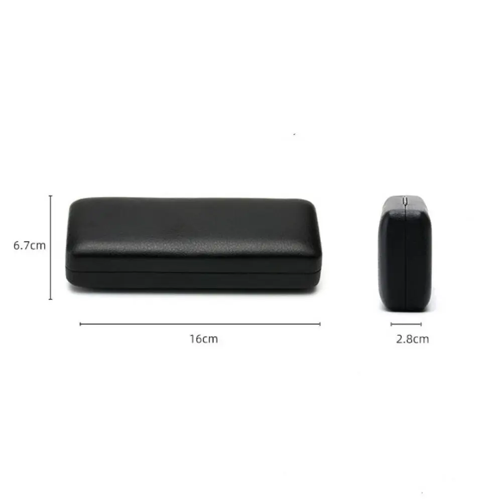 Fashion Simple PU Leather Glasses Metal Square Portable Sunglasses Case Women Men Durable Eyewear Storage Box