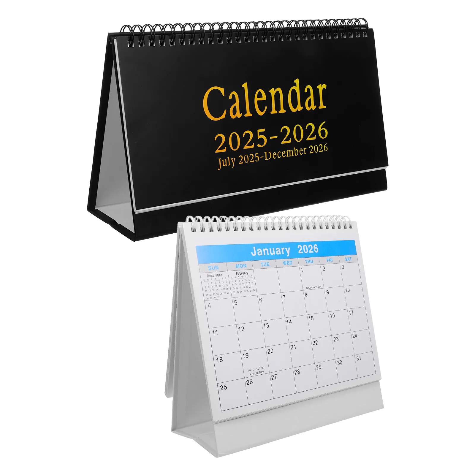 

2Pcs Stylish 2026 Desk Calendar Minimalist Flip Format Yearly Planner Monthly Scheduling Tool for Office School Desktop