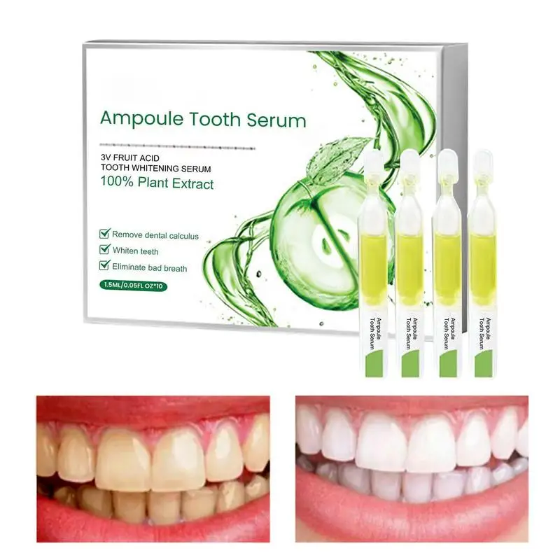 

10Pcs Natural Mint Flavor Teeth Whitening Essence Oral Care Effective Remove Stains Teeth Cleaning Serum Ampoule Toothpaste