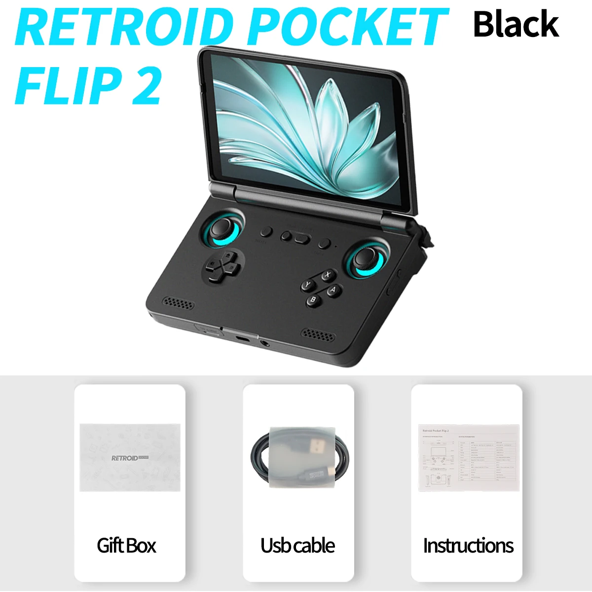 Retroid Pocket Flip2 Android Handheld Gaming Console 5.5 OLED