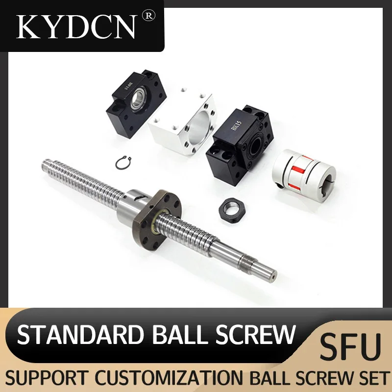 

C7 Standard CNC Ball Screw Set SFU2004 SFU2005 2010 2020 Customizable L 300-550mm+Nut Housing+BKBF12 EKEF12 FKFF12+Coupling