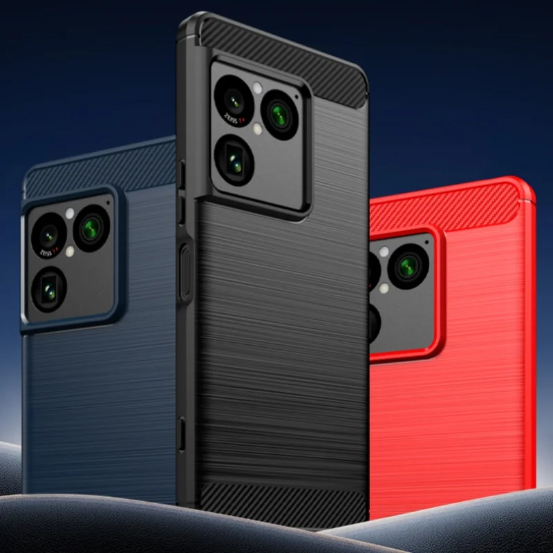Capa para Sony Xperia 1 VIII, Capas Protetoras de Fibra de Carbono com Bumper Macio para Sony Xperia 1 VIII