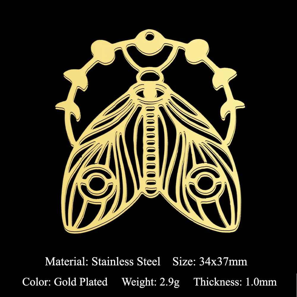 10pcs/lot Stainless Steel Geometric Minimalist DIY Earring Pendant Charm Wholesale Conch Chameleon carab Necklace Making Dolphin