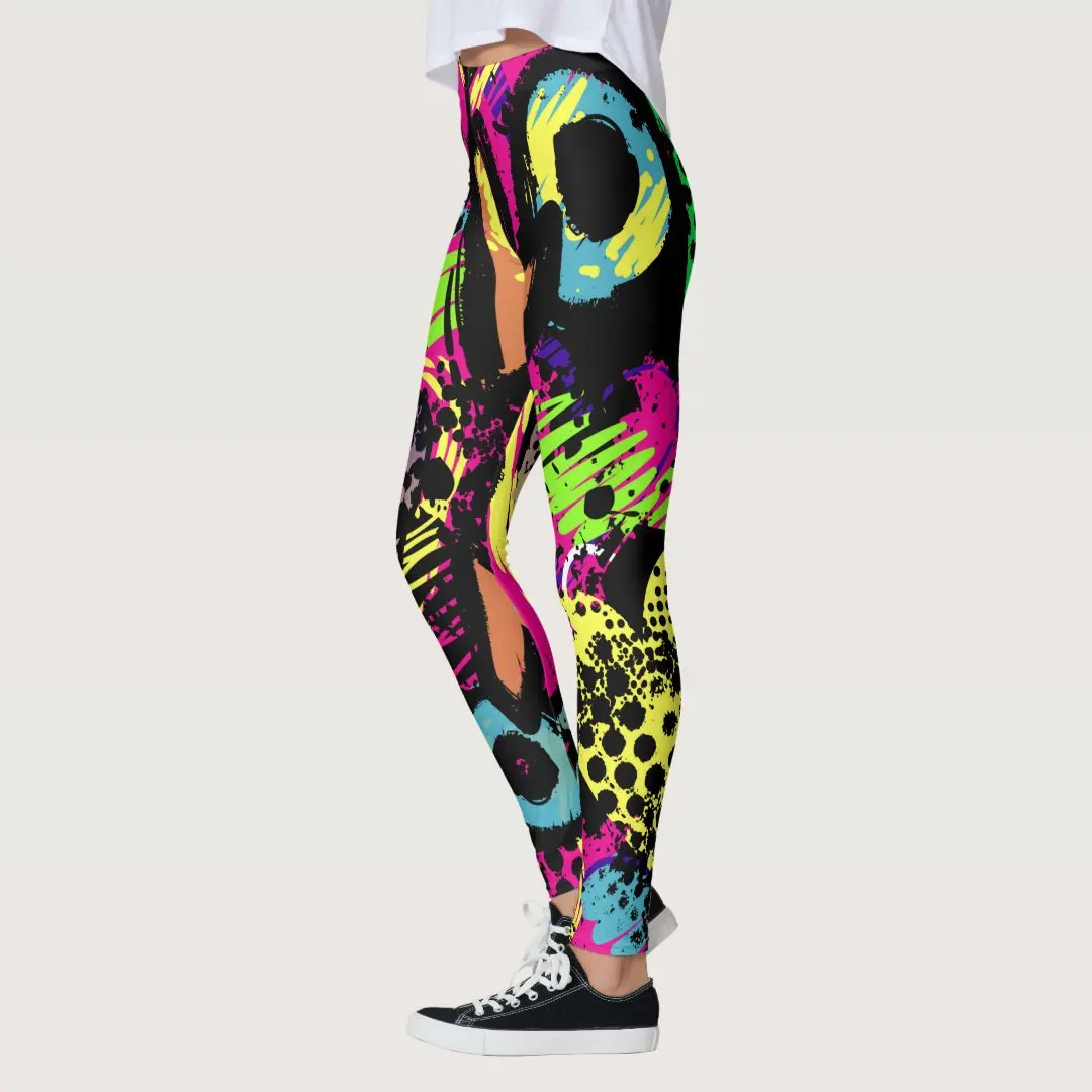 Full-body printed stretch comfortable casual slim-fit hip lift sports leggings for women