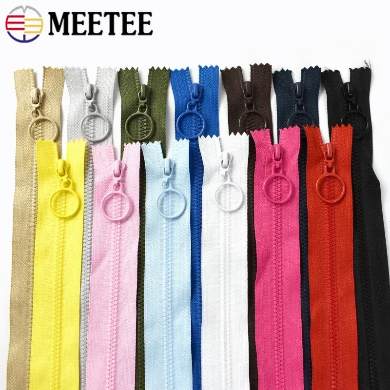 

5/10Pcs 3# Resin Zipper 25cm Close-end 60cm Open-end Zippers Plastic Ring Pull Head Garment Decor Zip Repair Kit DIY Accessories