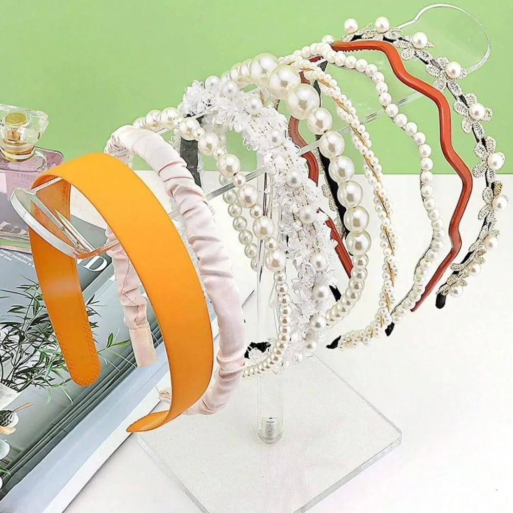 

Прочный акриловый держатель для повязки на голову, прозрачный держатель для резинок для волос, аксессуар для волос, бар для хранения ювелирных изделий, съемный органайзер для ленты для волос