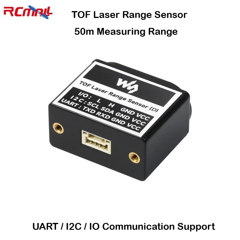 

Лазерный датчик диапазона TOF, поддержка связи UART/I2C/IO, диапазон измерения 50 м для тестирования высоты робота для предотвращения препятствий